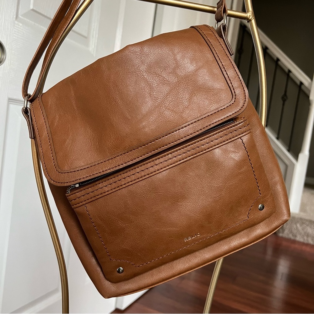 Relic crossbody messenger bag brown with adjustable strap purse (Fossil)